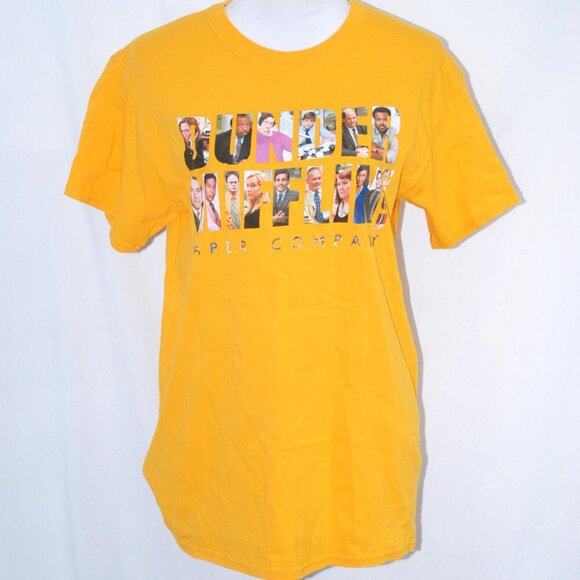 “Dunder Mifflin Paper Company” Yellow Shirt Ripple Junction the office Medium - Picture 2 of 3